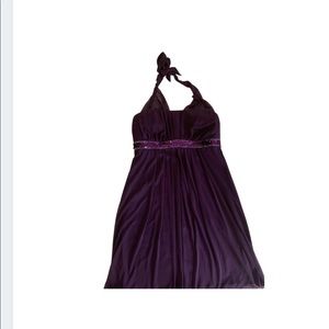 Purple Necktie Shoulder-less Dress- Size S/M- Beautiful!